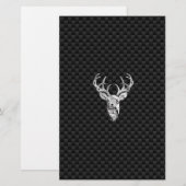 Papeterie Cerf à queue blanche sauvage sur papier carbone (Devant / Derrière)