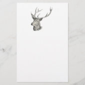 Papeterie Cerf Buck Head avec Antlers Black and White Art (Devant)