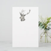 Papeterie Cerf Buck Head avec Antlers Black and White Art (Debout devant)