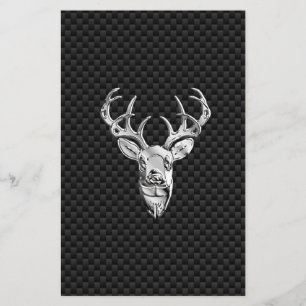 Papeterie Cerf Symbolique en argent sur impression en fibre
