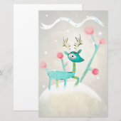 Papeterie cerfs de Noël (Devant / Derrière)