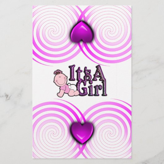 Papeterie C'est une fille texte vérifié avec Bébé Candy Bar  (Devant)