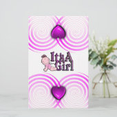 Papeterie C'est une fille texte vérifié avec Bébé Candy Bar  (Debout devant)