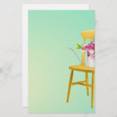 Papeterie Chaise jaune lumineuse avec la boîte d'arrosage de (Devant / Derrière)