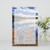 Papeterie Chaises En Bois Au Coucher Du Soleil Sur La Rive D (Debout devant)