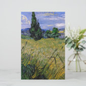 Papeterie Champ de blé vert avec Cypress par Van Gogh. (Debout devant)