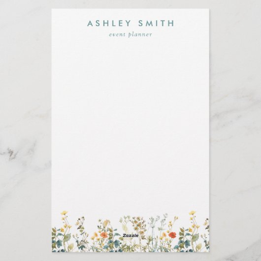 Papeterie Champ Fleur sauvage élégant (Dos)
