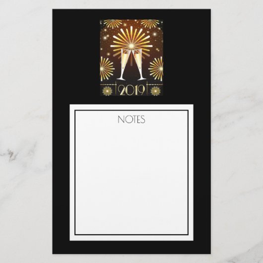 Papeterie Champagne et feux d'artifice Nouvel An Réveillon 2 (Devant)