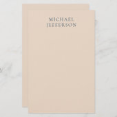 Papeterie Champagne Pink Color Minimalist Plain Modern Name (Devant / Derrière)