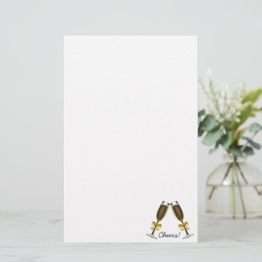 Papeterie Champagne Toasting Flutes Cheers (Debout devant)