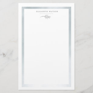 Papeterie Charme Botanique Monogramme Argent