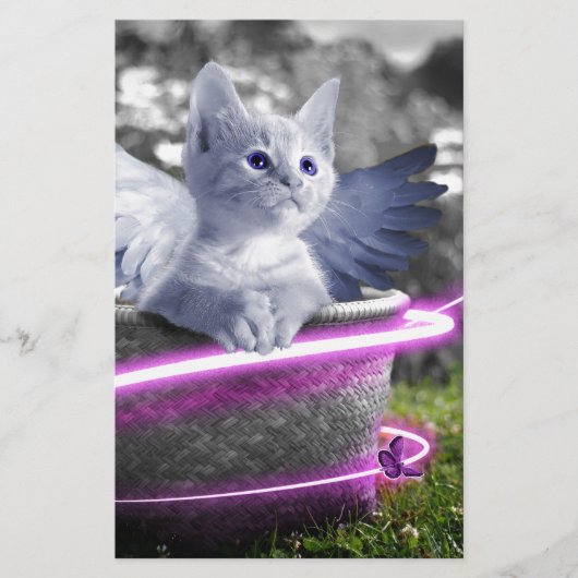 Papeterie chat ange (Devant)