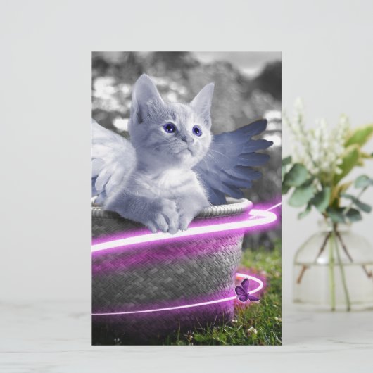 Papeterie chat ange (Debout devant)