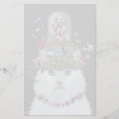 Papeterie Chat blanc avec cloche à papillon (Devant)