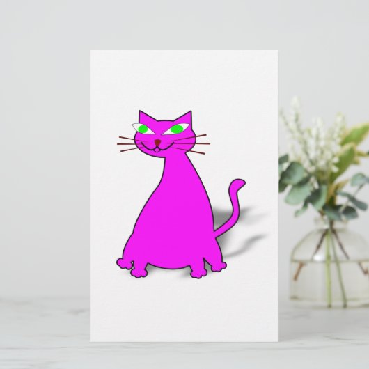 Papeterie Chat gras rose (Debout devant)