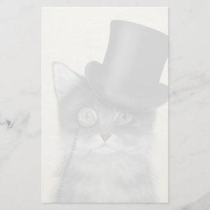 Papeterie Chat gris avec chapeau supérieur