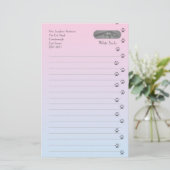 Papeterie Chat gris et blanc avec des empreintes de pas de (Debout devant)