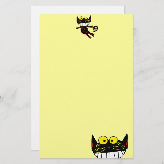 Papeterie chat noir (Devant / Derrière)