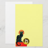 PAPETERIE CHAT NOIR HALLOWEEN PARTY MONOGRAM (Devant / Derrière)