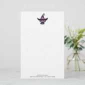 Papeterie Chat noir mignon portant un Casquette de sorcière (Debout devant)