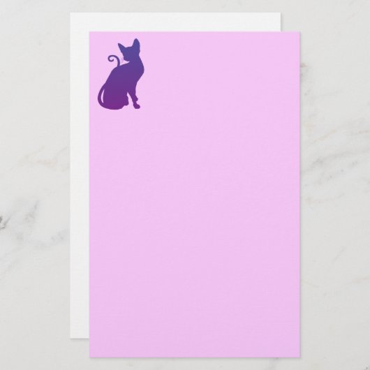 Papeterie Chat pourpre (Devant / Derrière)