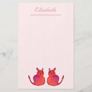 Papeterie Chat rose funky chaton mignonette