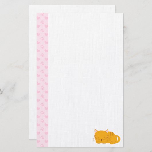 Papeterie Chat Tabby Orange Dormant (Devant / Derrière)