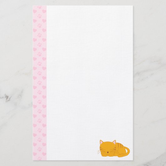 Papeterie Chat Tabby Orange Dormant (Devant)