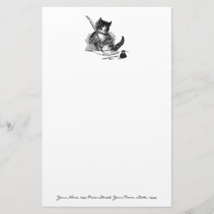 Papeterie Chat vintage écrivant une lettre