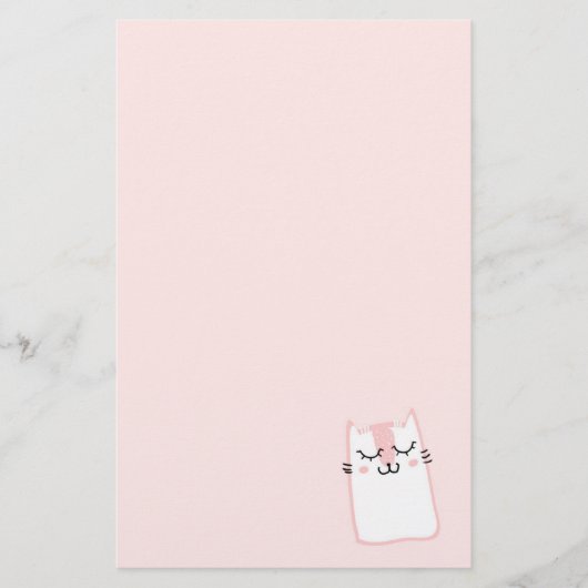 Papeterie Chaton rose endormi (Devant)