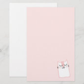 Papeterie Chaton rose endormi (Devant / Derrière)