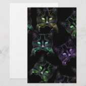 Papeterie Chats cool sur Noir ! Chats multicolores (Devant / Derrière)