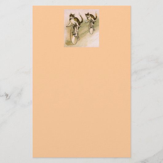 Papeterie Chats vintages à vélo (Devant)