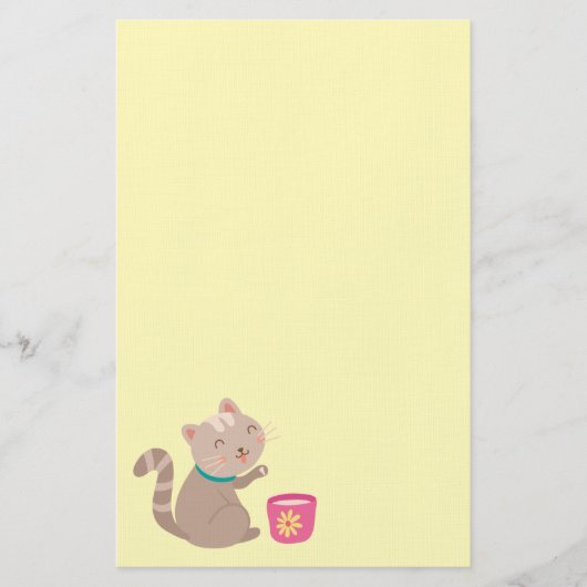 Papeterie Chatte mignonne en dessin animé sur la menthe (Devant)