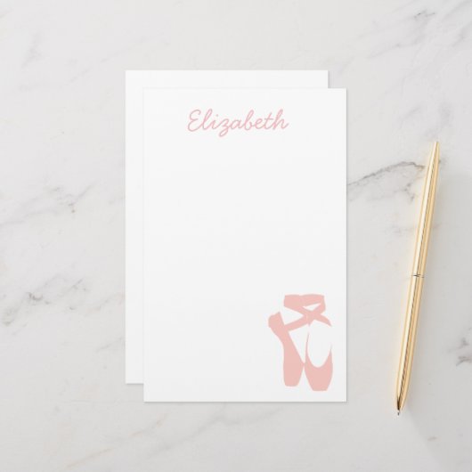 Papeterie Chaussure de ballet rose danseur de ballet (Devant/Arrière en situation)