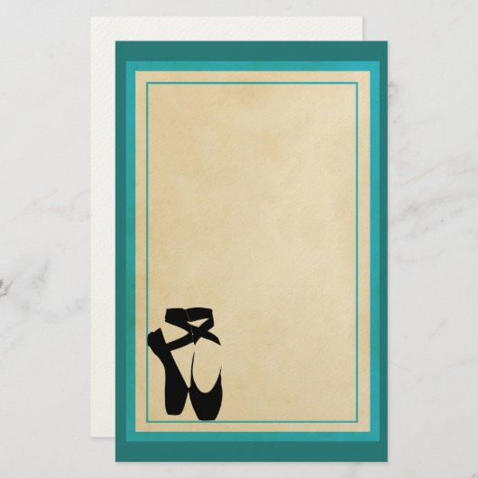 Papeterie Chaussures de Ballet Noir En Pointe (Devant / Derrière)