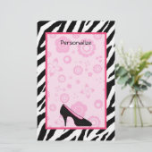 Papeterie Chaussures Tendance Zebra Girly Rose Avec Nom (Debout devant)