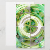 Papeterie Chaux et collage abstrait de vert (Devant / Derrière)