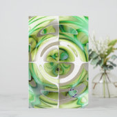 Papeterie Chaux et collage abstrait de vert (Debout devant)