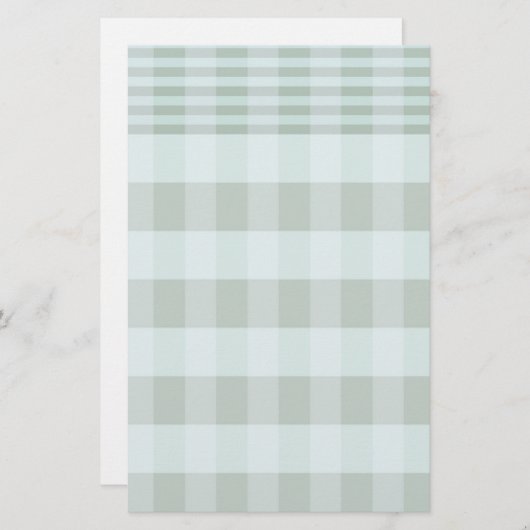 Papeterie Checkered verte avec du charme (Devant / Derrière)