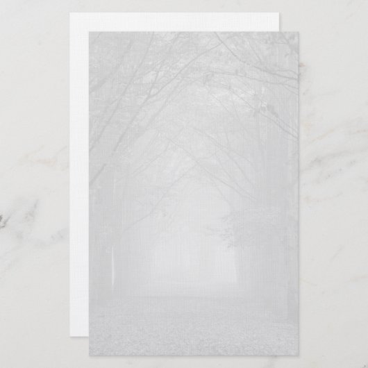 Papeterie Chemin forestier triste dans le brouillard (Devant / Derrière)