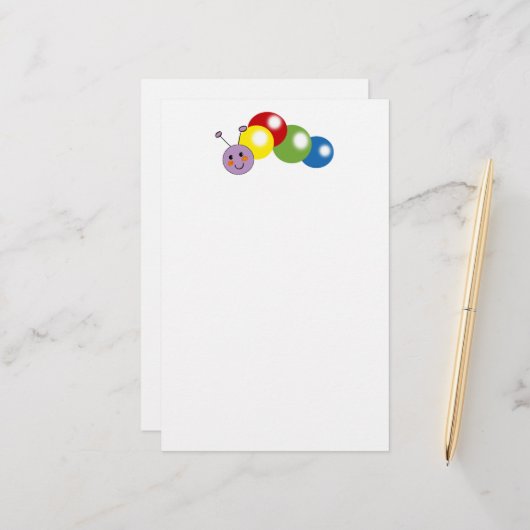 Papeterie chenille bébé mignonne (Devant/Arrière en situation)