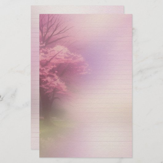 Papeterie Cherry Blossom Écriture papier scrapbook Ephemera (Devant / Derrière)