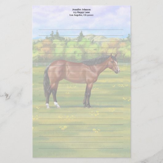 Papeterie Cheval Brown Bay Quarter (Devant)