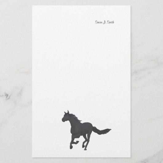 Papeterie Cheval de Black Galloping (Devant)
