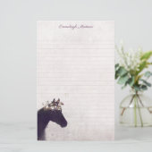 Papeterie Cheval Violet Dreamy Boho Chic Monogramme (Debout devant)