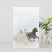 Papeterie Chevaux de neige - stationnaires (Debout devant)