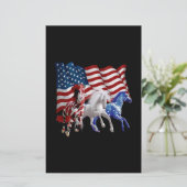 Papeterie Chevaux États-Unis Drapeau américain Cheval (Debout devant)