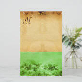 Papeterie CHEVAUX GRAZER PARCHEMENT MONOGRAM Vert Brown (Debout devant)