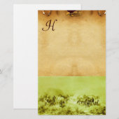 Papeterie CHEVAUX GRAZER PARCHEMENT MONOGRAM Vert Brown (Devant / Derrière)